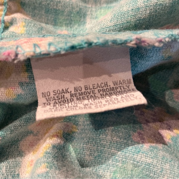 Vintage Oshkosh B’Gosh Corduroy Overall Jumper Dress 6 Blue Pink Floral USA Made - Picture 11 of 14